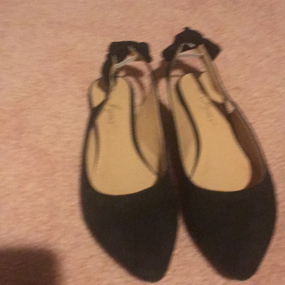 Black suede flats